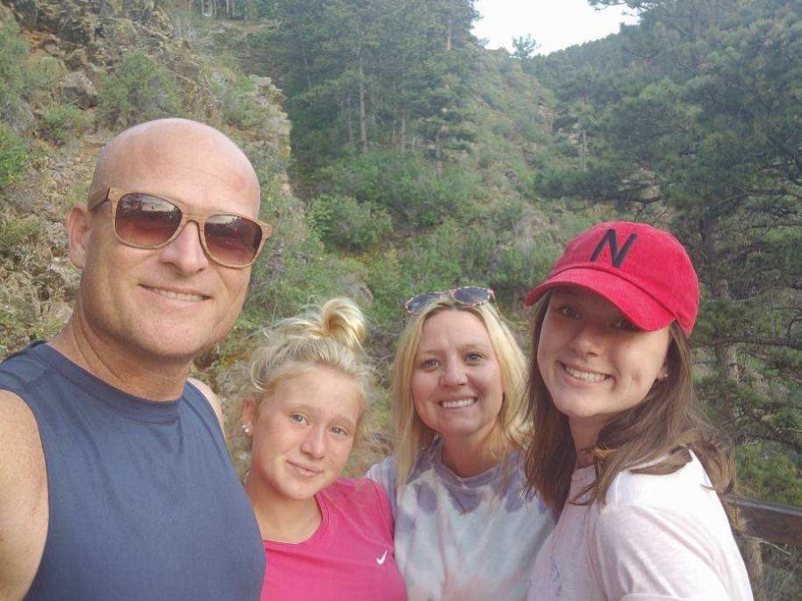 School nurse, Tracy Andersen, with her family: Husband Adam, and daughters Averie (8th) and Addison (11th)