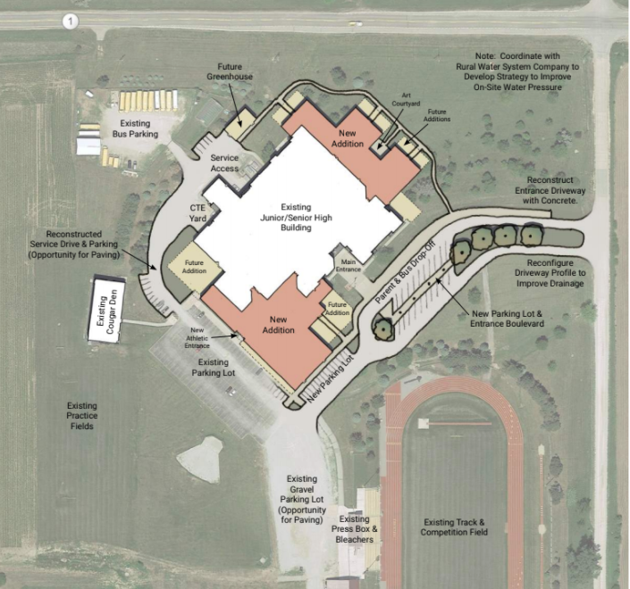 Diagram of potential additions to the Jr./Sr. High School.