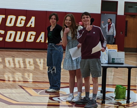 Conestoga Speech Team members help lead the last recognition rally of the school year.