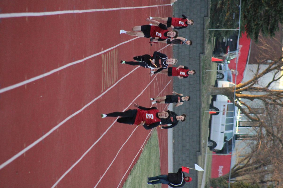 Conestoga track members running down the homestretch.
Photo courtesy of The Trails Yearbook Staff